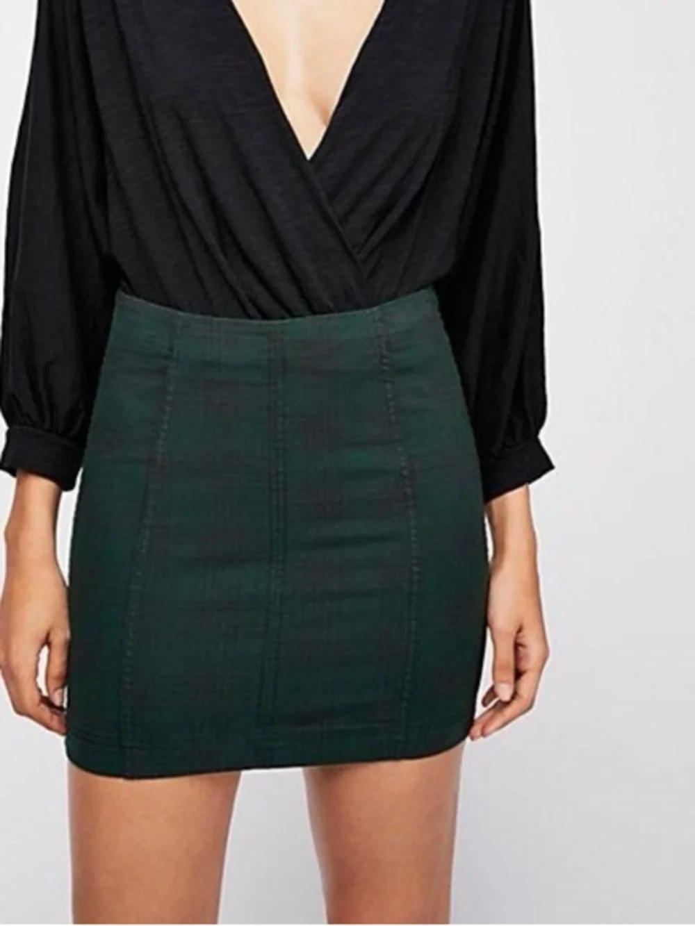 Free People Modern Femme plaid mini skirt